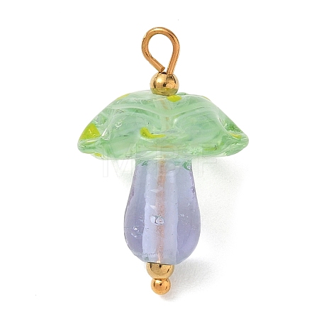 304 Stainless Steel with Handmade Bumpy Lampwork Pendants LA-CBA4231-01F-G-1