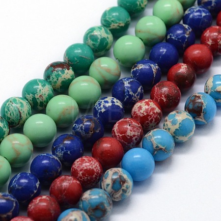 Synthetic Imperial Jasper Beads Strands G-I199-35-6mm-1