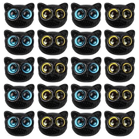 10Pcs 2 Colors Opaque Resin Beads RESI-YW0001-93-1