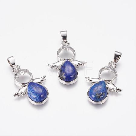 Natural Lapis Lazuli Pendants G-G651-A08-1