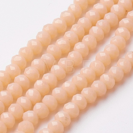 Faceted Imitation Jade Glass Beads Strands EGLA-F124-NC02-1