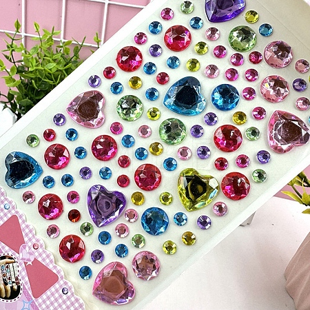 Acrylic Rhinestone Stickers PW-WG57661-01-1