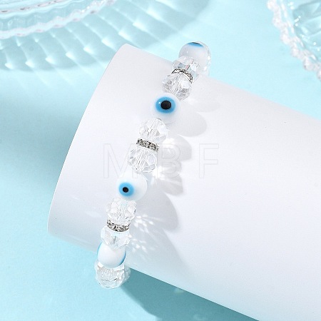 Handmade Lampwork & Glass Beads Stretch Bracelets for Women BJEW-JB13804-1