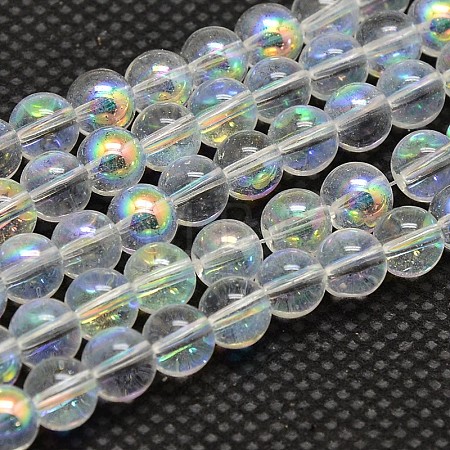 Imitate Austrian Crystal Electroplate Glass Round Bead Strands GLAA-F030-10mm-B01-1