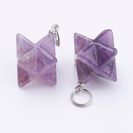 Natural Amethyst Pendants G-E398-01B-1