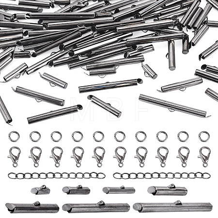 560Pcs 10 Styles Iron Slide On End Clasp Tubes DIY-TA0015-91-1