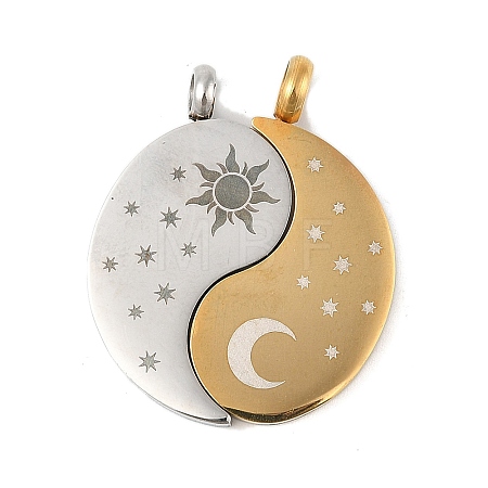 304 Stainless Steel Split Pendants STAS-U040-11A-1