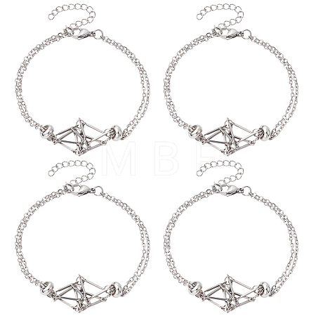 6Pcs 201 Stainless Steel Macrame Pouch Braided Gemstone Holder Bracelet Making BJEW-SC0001-72-1