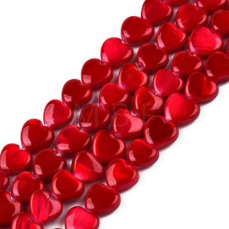 Spray Painted Natural Freshwater Shell Beads Strands X-SHEL-N026-69A-1