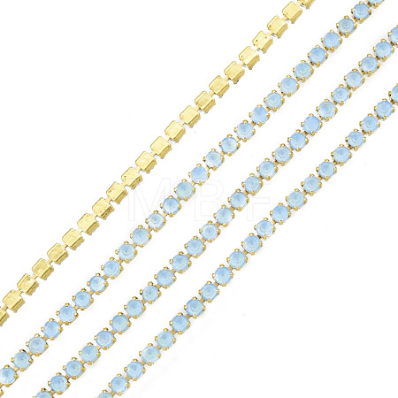 Brass Rhinestone Strass Chains CHC-N017-003A-C03-1