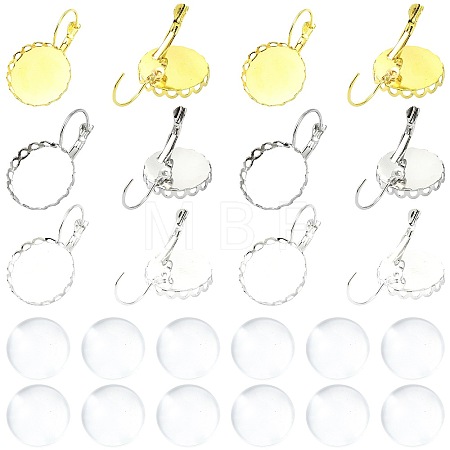 30Pcs 3 Colors Brass DIY Leverback Earring Settings KK-FS0002-10-1