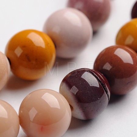 Round Natural Mookaite Gemstone Bead Strands G-J333-06-8mm-1