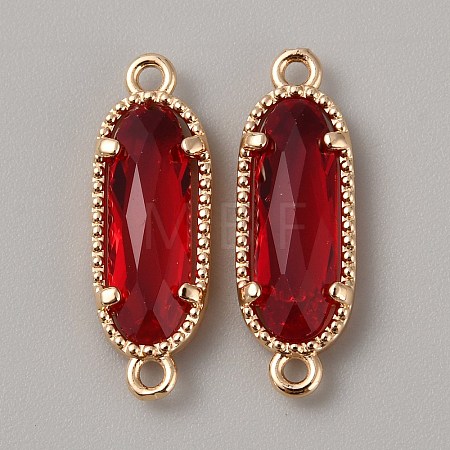 Golden Plated Brass Pave Glass Connector Charms LS-FIND-WH0110-728G-09-1