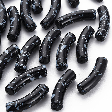 Opaque Spray Painted Acrylic Beads LS-MACR-S372-002F-B01-1
