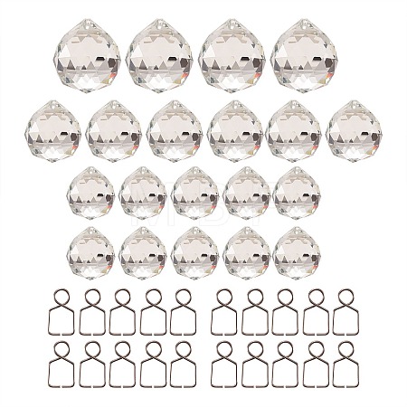 Teardrop Transparent K9 Glass Pendants DJEW-SZ0001-02P-1