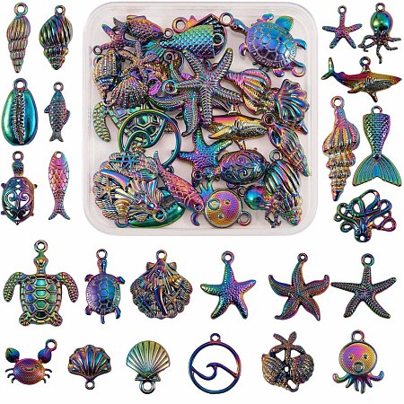 24 Pcs Ocean Themed 316L Surgical Stainless Steel  Pendants JX096A-1