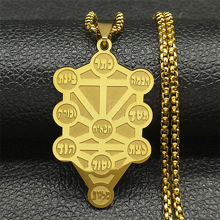 304 Stainless Steel Spiritual Tree of Life Pendant Necklaces FS-WGDE3A4-02-1