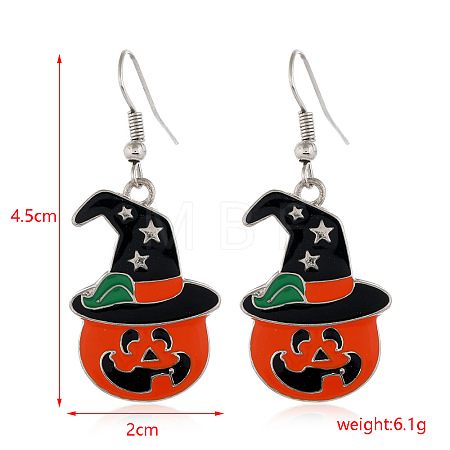 Halloween Theme Alloy Enamel Dangle Earrings FS-WG50C46-11-1