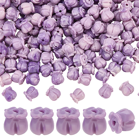 150Pcs Opaque Resin Imitation Shell Beads RESI-PH0002-77B-1