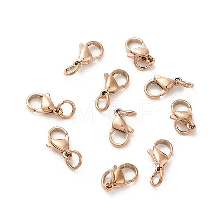 PVD Vacuum Plating 304 Stainless Steel Lobster Claw Clasps STAS-K155-A-11RG-1