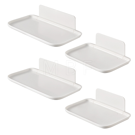 4 Bags 2 Styles Plastic Bathroom Foldable Wall-Mounted Shelves ODIS-DL0001-07-1