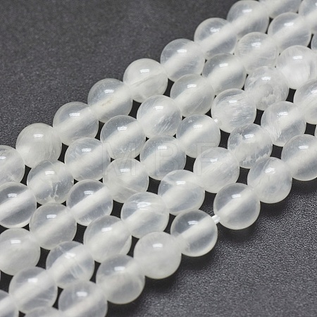 Natural Selenite Beads Strands X-G-G792-24B-1