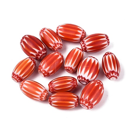 Handmade Millefiori Glass Barrel Beads LS-LA-N002-15F-1