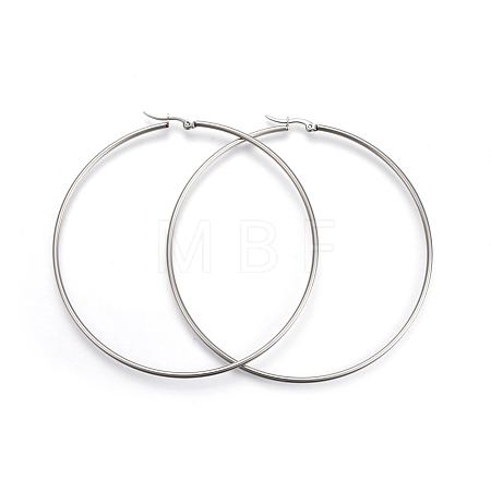 Tarnish Resistant 201 Stainless Steel Big Hoop Earrings X-EJEW-A052-20E-P-1