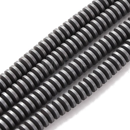 Matte Style Electroplate Non-magnetic Synthetic Hematite Beads Strands G-M007-76-1