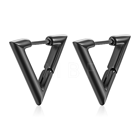 Stainless Steel Triangle Hoop Earrings PW-WGCD79E-01-1