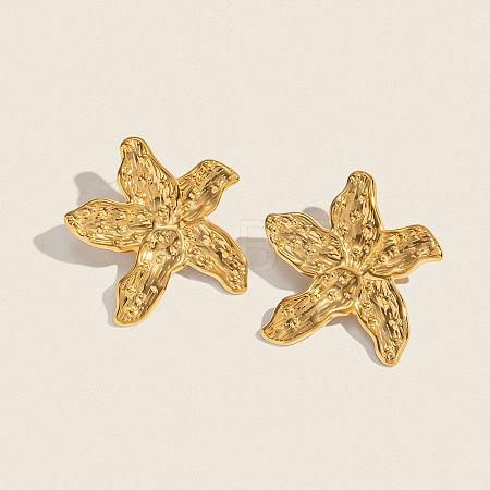 304 Stainless Steel Starfish Stud Earrings FR8971-1