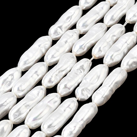 Electroplated Glass Shell Pearl Beads Strands BSHE-B009-C01-7x21mm-1