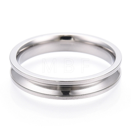 201 Stainless Steel Grooved Finger Ring Settings STAS-WH0039-11D-P-1