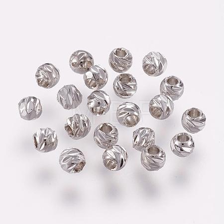 Carved Brass Beads KK-G312-02P-4mm-1