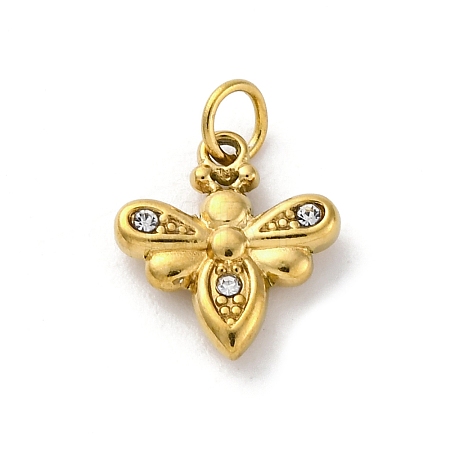304 Stainless Steel Rhinestone Pendants STAS-E550-32G-1