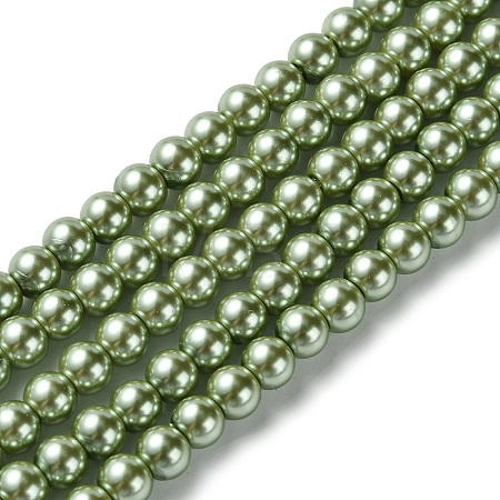 Eco-Friendly Dyed Glass Pearl Beads Strands HY-A008-6mm-RB055-1