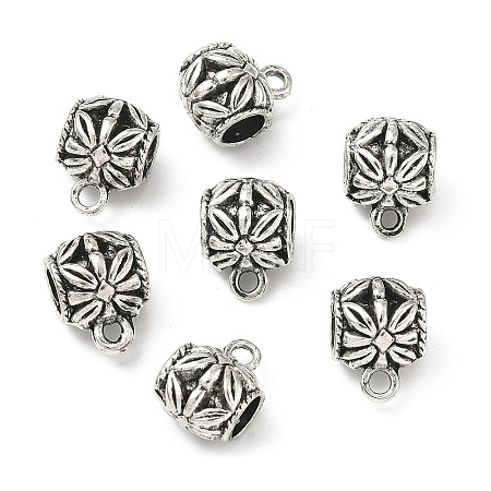 Tibetan Style Alloy Tube Bails X-PALLOY-S079-063AS-1