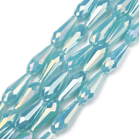 Electroplated Opaque Glass Beads Strands EGLA-L015-FR-B18-01-1