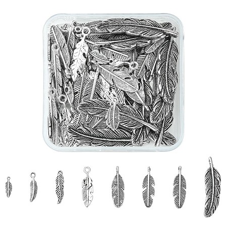 100Pcs 10 Styles Tibetan Style Alloy & CCB Plastic Pendants TIBE-YW0001-36-1