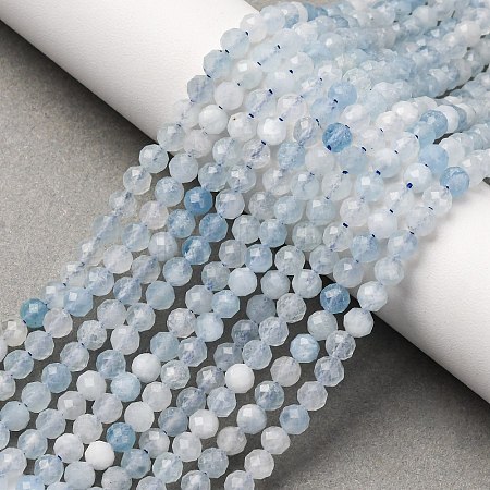 Natural Aquamarine Beads Strands G-A276-C09-4mm-02-1