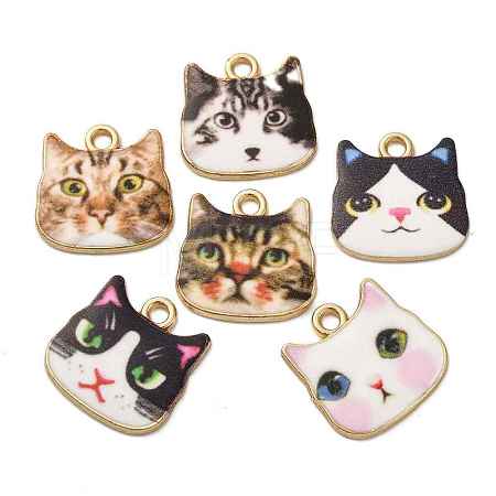 Alloy Enamel Pendants ENAM-V002-04G-1
