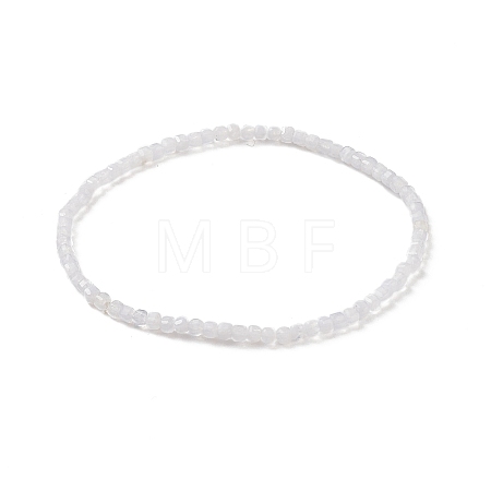 Natural Blue Lace Agate Cube Beaded Stretch Bracelet for Women BJEW-JB08975-04-1