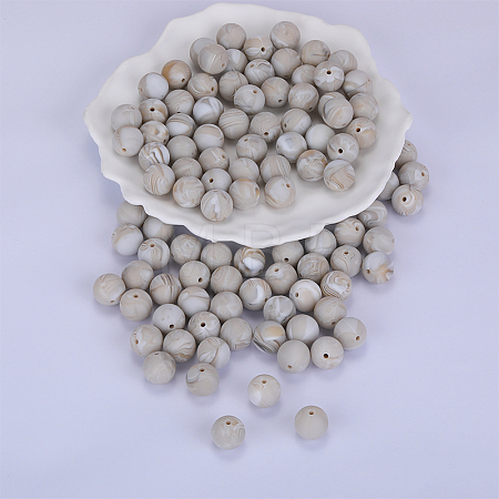 Round Silicone Focal Beads SI-JX0046A-69-1