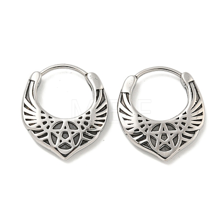 316 Surgical Stainless Steel Hoop Earrings EJEW-D096-07B-AS-1