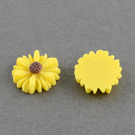 Flatback Hair & Costume Accessories Ornaments Resin Flower Daisy Cabochons CRES-Q101-06-1