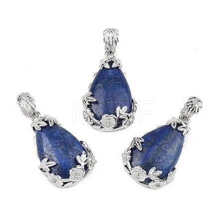 Dyed Natural Lapis Lazuli Pendants G-P393-P10-1
