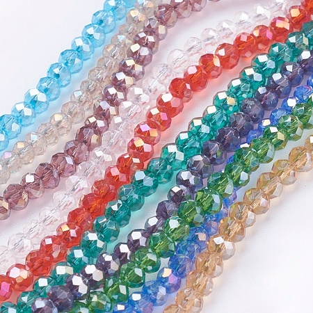 Electroplate Glass Beads Strands EGLA-R048-3mm-M-1