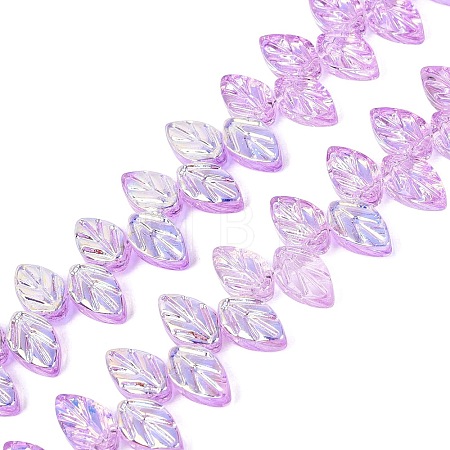 Electroplate Transparent Glass Beads Strands EGLA-N056-03A-07-1