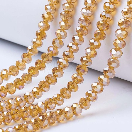 Electroplate Glass Beads Strands EGLA-A034-T4mm-B05-1