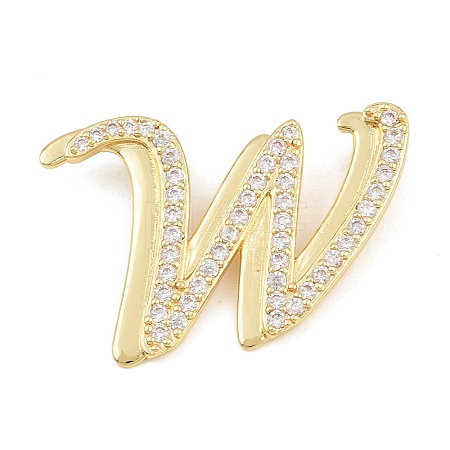 Brass Micro Pave Clear Cubic Zirconia Pendants CU-CBA8481-01G-W-1